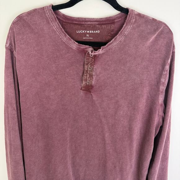 Lucky Brand Mens Long Sleeve Modern Fit Weekend Slub Port Royale Henley Shirt XL - Picture 3 of 12